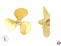 3-Blatt Schiffsschraube Form D Messing linkslauf