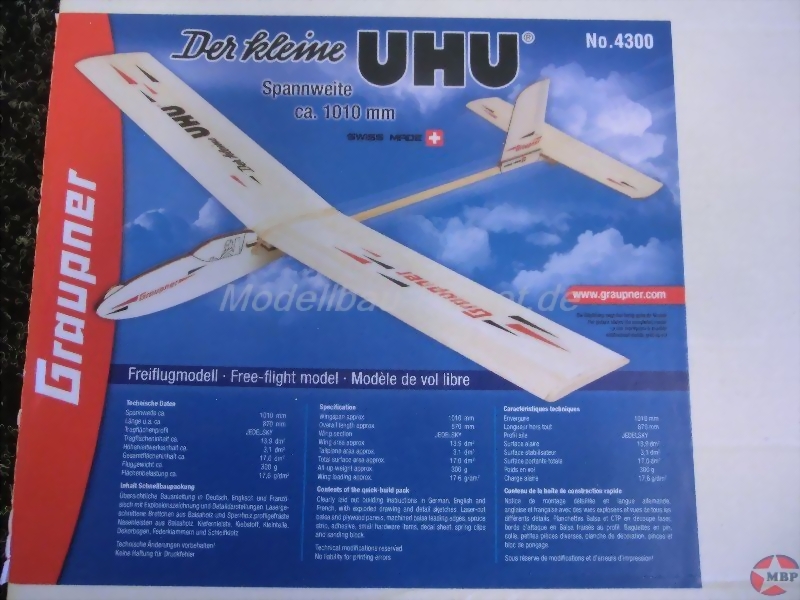 Bauplan Der kleine UHU Modellbauplan Freiflugmodell