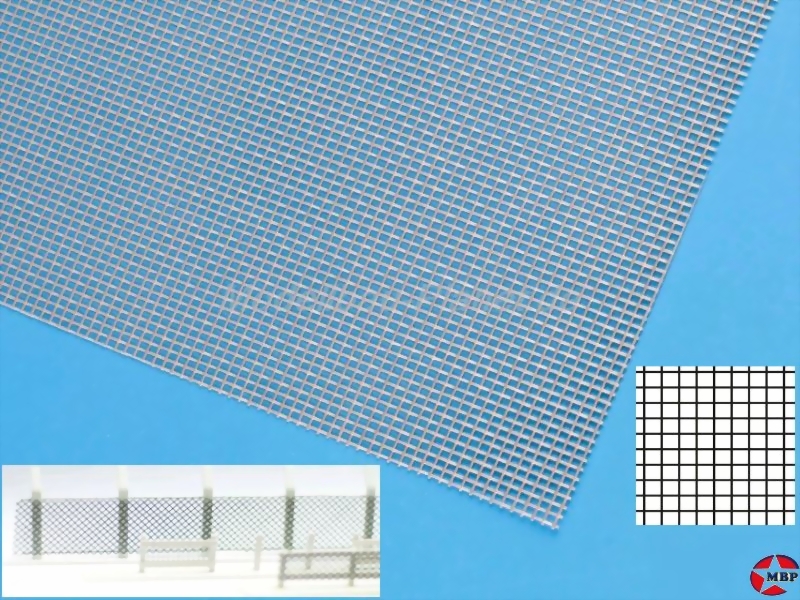 Kunststoffgitter PVC Quadrat Struktur 185x290x0,32mm - Modellbau-Planet