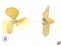 3-Blatt Schiffsschraube Form D Messing rechtslauf