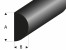Gummi Halbrundprofil L=1m