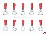 Quetschkabelschuhe Isoliert rot Ringform 0,5-1mm� M6