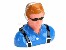 Kunststoff-Sportpilot blau 81x84mm 1:6