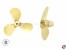3-Blatt Schiffsschraube Form A Messing rechtslauf